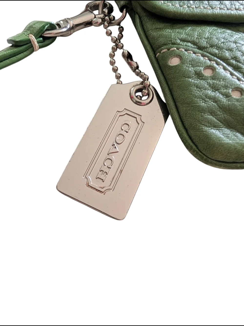 Coach Vintage Soho Leather Wristlet In Rare Green